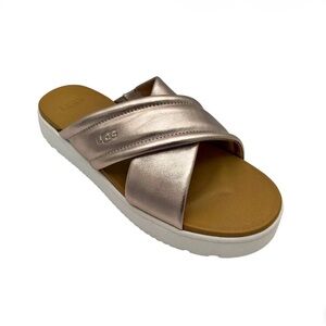 UGG Women's Crossband Sandal - Metallic Rose